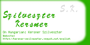 szilveszter kersner business card